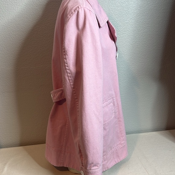 J.Crew Pink Denim Peacoat Jacket - Size 16 - Picture 7 of 9